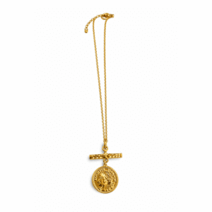 Κολιέ με Νομισματικό Μενταγιόν σε Χρυσό Χρώμα – Coin Pendant Necklace
