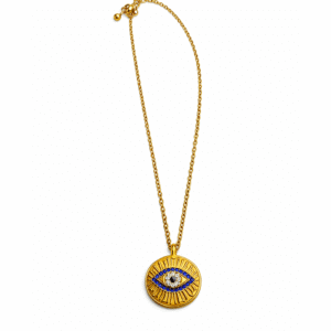 Κολιέ Μάτι με Σμάλτο & Στρας – Χρυσό Χρώμα