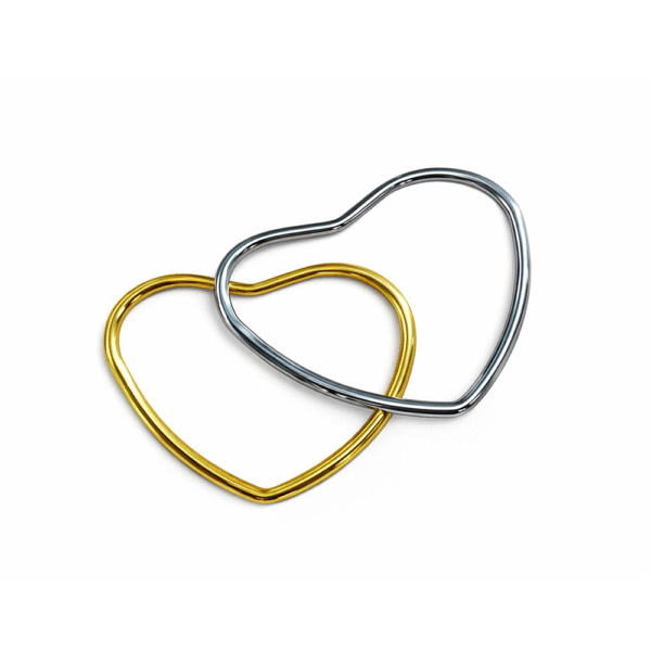 Βέργα Καρδιά σε Χρυσό Χρώμα – Minimal Open Bangle Bracelet