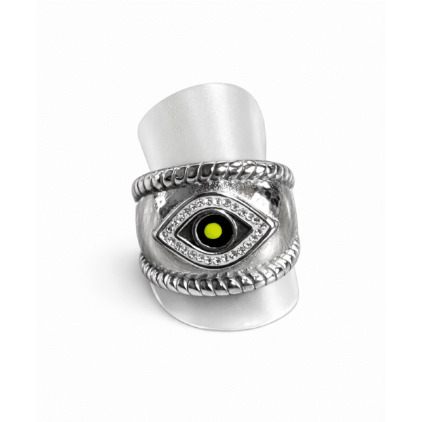 Δαχτυλίδι με Μάτι σε Ασημί Χρώμα – Symbolic Statement Ring