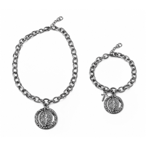 Σετ Κολιέ & Βραχιόλι Κωνσταντινάτο (Ασημί Χρώμα)