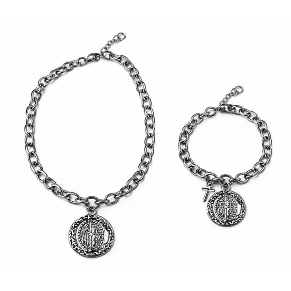 6 Σετ Κολιέ & Βραχιόλι Κωνσταντινάτο (Ασημί Χρώμα)