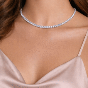 Κολιέ Riviera από Ανοξείδωτο Ατσάλι με Κρυστάλλινες Πέτρες – Ασημί