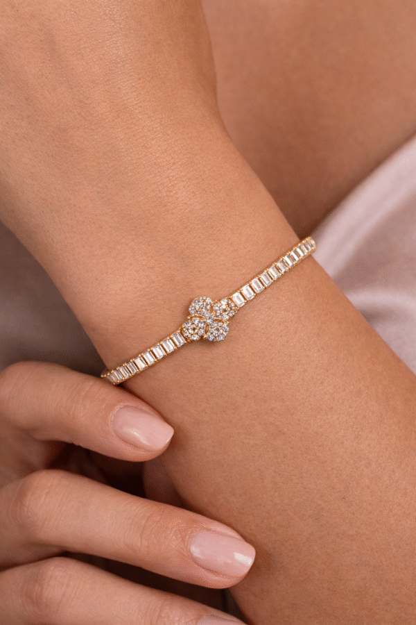 Βραχιόλι Riviera από Ανοξείδωτο Ατσάλι με Σταυρό και Κρυστάλλινες Πέτρες