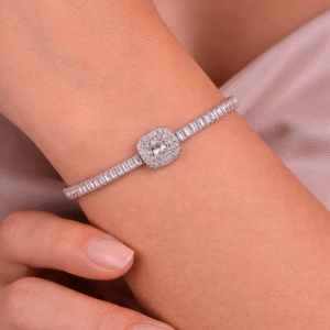 ChatGPT Image Jan 28, 2026, 02_48_05 PM Ασημί Βραχιόλι Riviera με Κεντρική Τετράγωνη Πέτρα από Ανοξείδωτο Ατσάλι