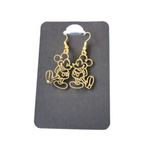 Χρυσά Κρεμαστά Σκουλαρίκια με Cartoon Σχέδιο από Ανοξείδωτο Ατσάλι