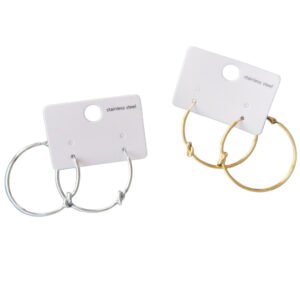 Untitled(15) Ασημί Κρεμαστά Σκουλαρίκια Κρίκοι από Ανοξείδωτο Ατσάλι