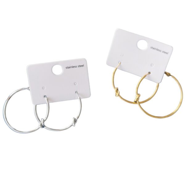 Untitled(15) Χρυσά Κρεμαστά Σκουλαρίκια Κρίκοι από Ανοξείδωτο Ατσάλι