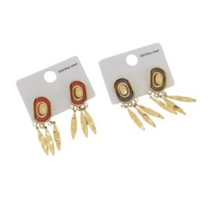 Σκουλαρίκια Ethnic με Κρεμαστά Στοιχεία – Κόκκινο