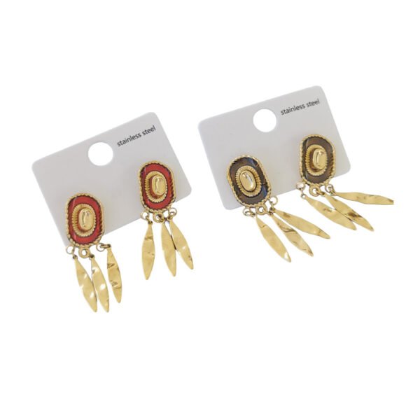 Σκουλαρίκια Ethnic με Κρεμαστά Στοιχεία – Μαύρο