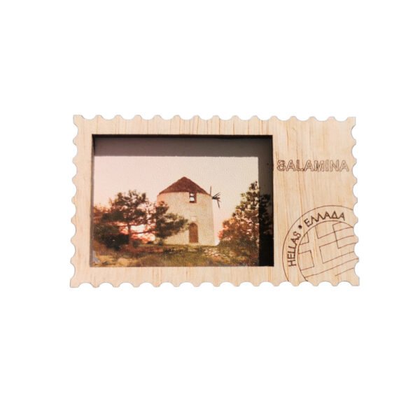 Ξύλινο Μαγνητάκι Ψυγείου Σαλαμίνα – Ανεμόμυλος | Hellas