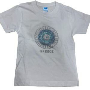 Λευκό T-Shirt Greece με Σχέδιο Μάτι από Στρα