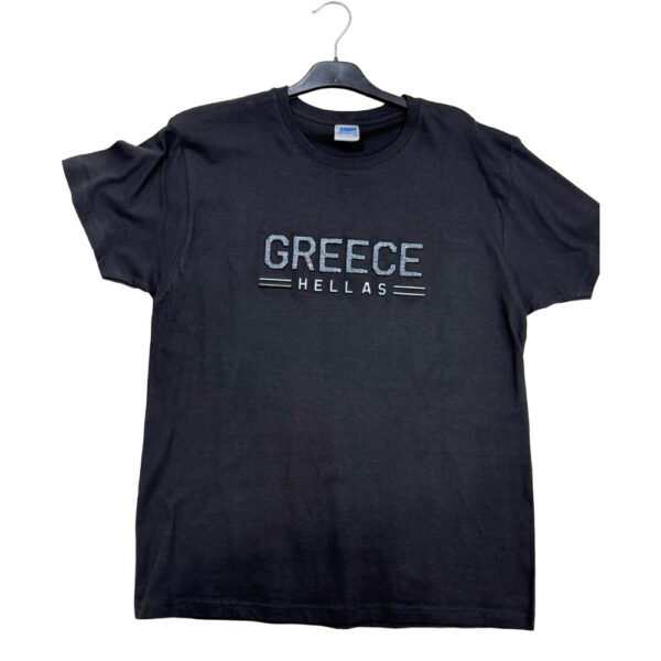 Μπλουζάκι T-Shirt Ελλάδας “Greece – Hellas” Μαύρο | Ανδρικό