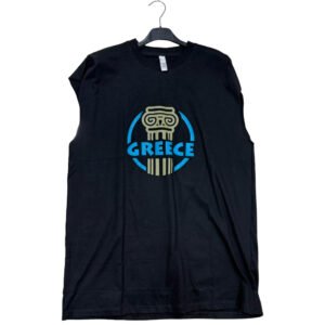 Ανδρική Αμάνικη Μπλούζα Greece Μαύρη – Ελληνική Κολόνα