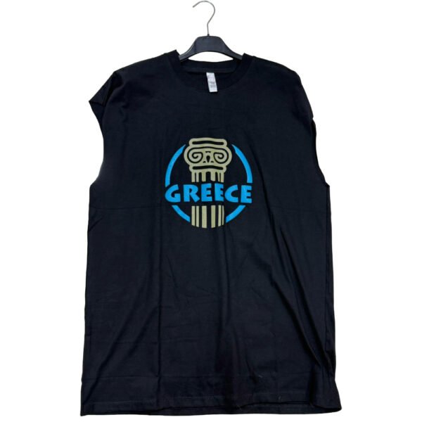 Untitled(73) Ανδρική Αμάνικη Μπλούζα Greece Μαύρη – Ελληνική Κολόνα
