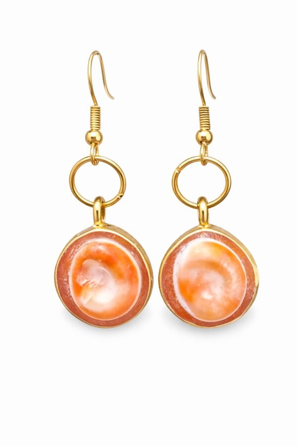 Σκουλαρίκια χειροποίητα με υγρό γυαλί και μάτι της Παναγίας.