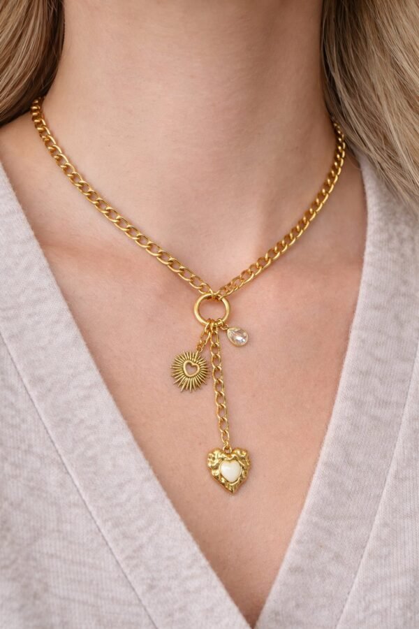 Κολιέ Αλυσίδα με Καρδιές