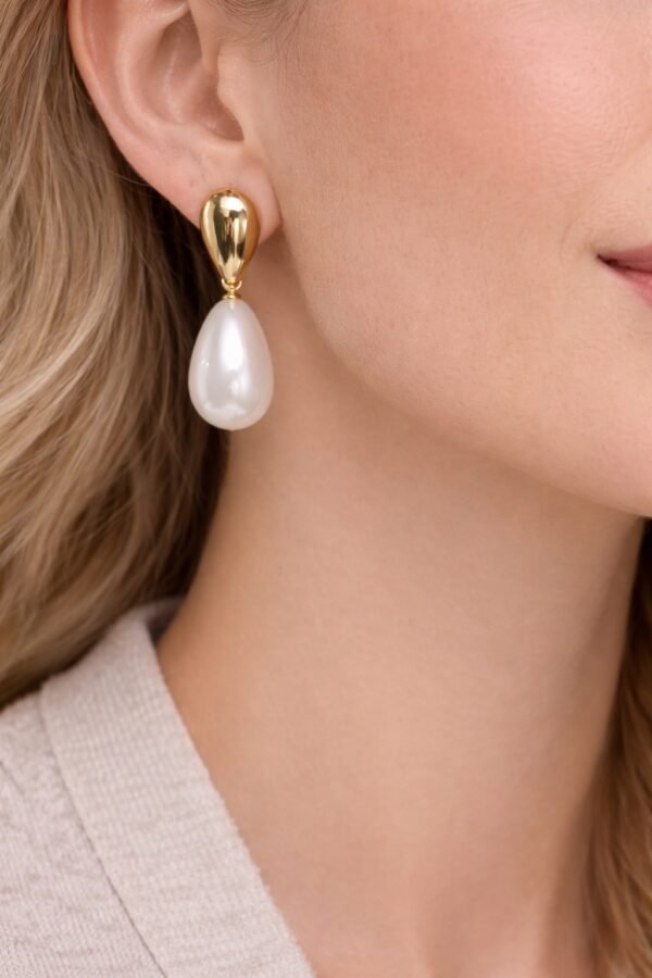 Σκουλαρίκια με Λευκή Πέρλα