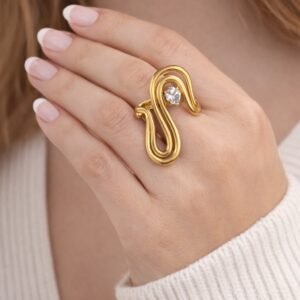 Δαχτυλίδι Statement με Ζιργκόν