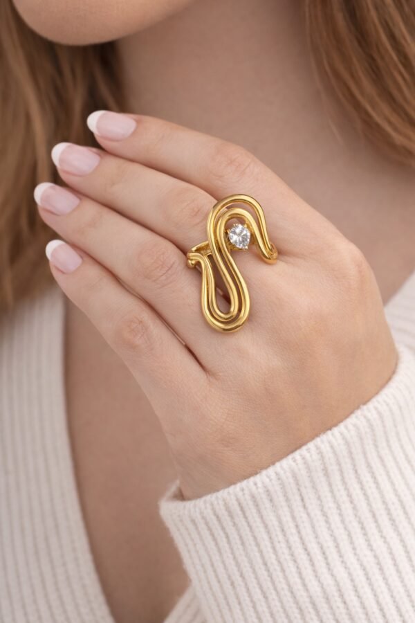 Δαχτυλίδι Statement με Ζιργκόν