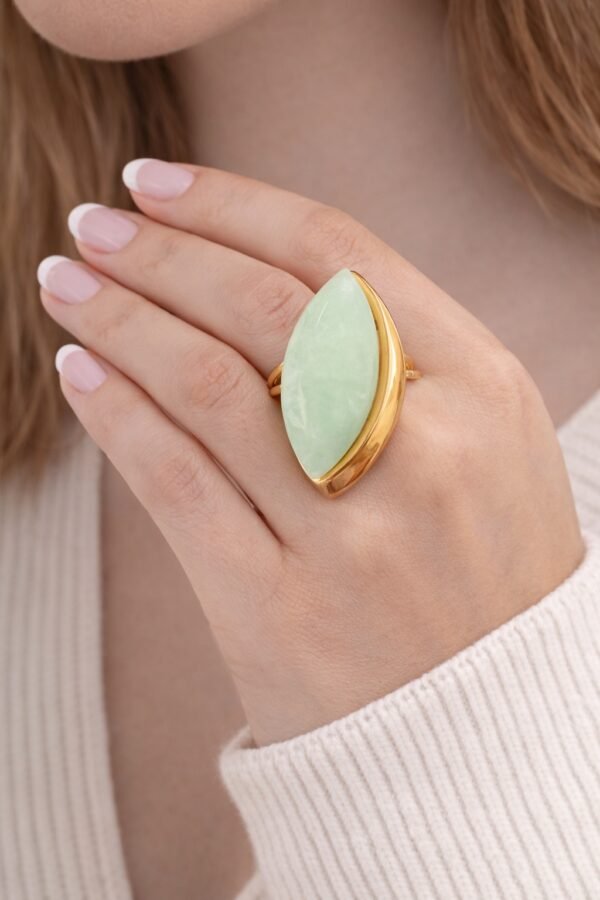 Δαχτυλίδι με Πράσινη Πέτρα – Marquise Σχήμα