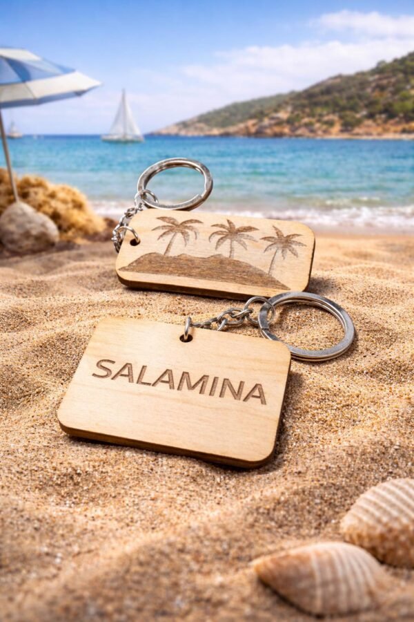 Ξύλινο μπρελόκ εμπνευσμένο από το καλοκαίρι.