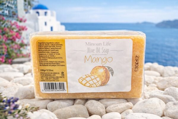 Ελληνικό σαπούνι ελαιολάδου με άρωμα Μάνγκο.