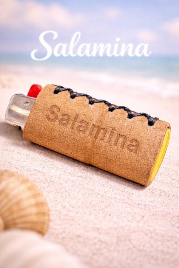 Χειροποίητη δερμάτινη θήκη αναπτήρα.