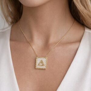 Χειροποίητο Κολιέ Μονόγραμμα “Δ”