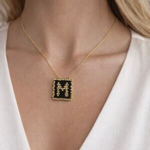 Χειροποίητο Κολιέ Μονόγραμμα “Μ”