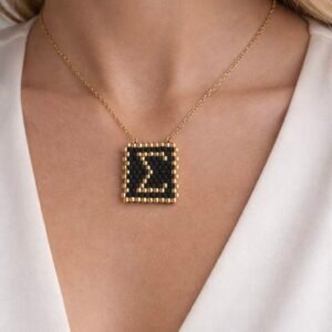 Χειροποίητο Κολιέ Μονόγραμμα “Σ”