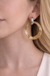 Σκουλαρίκια Κρίκοι με Σφυρήλατη Υφή.