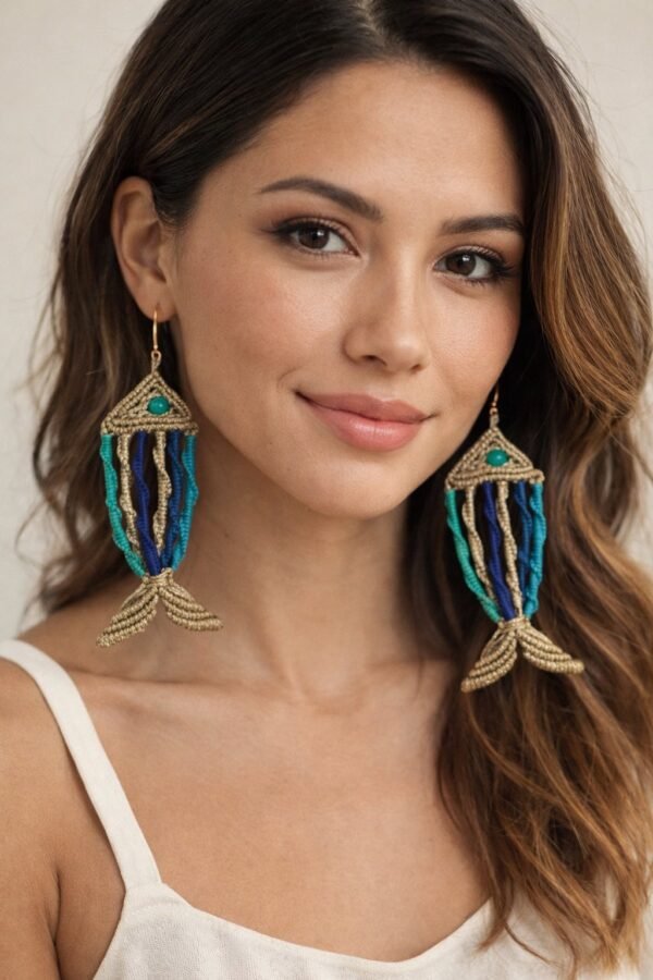 Χειροποίητα σκουλαρίκια εμπνευσμένα από το ελληνικό καλοκαίρι.