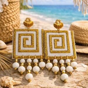 Χειροποίητα ελληνικά boho σκουλαρίκια.