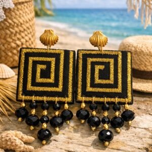 Χειροποίητα ελληνικά σκουλαρίκια με boho χαρακτήρα.