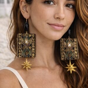 Χειροποίητα ελληνικά boho σκουλαρίκια.