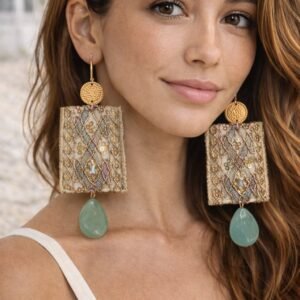 Χειροποίητα ελληνικά σκουλαρίκια με boho αισθητική.