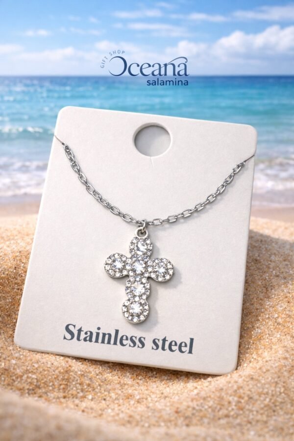 Κομψό κολιέ με σταυρό.