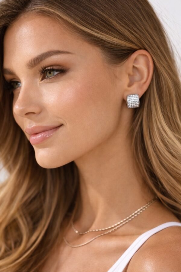 Σκουλαρίκια κρίκοι τετράγωνοi.