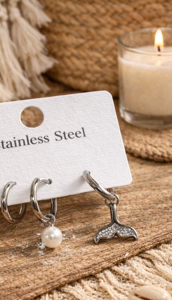 Σκουλαρίκια από Ανοξείδωτο Ατσάλι – Ασημί