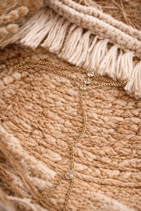 Βραχιόλι με Δαχτυλίδι από Ατσάλι σε Χρυσή Απόχρωση