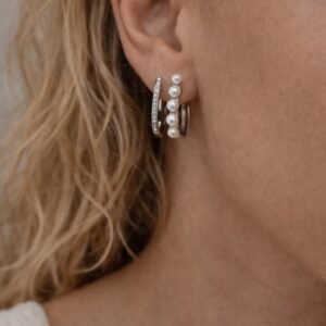 Σκουλαρίκια σε ασημί απόχρωση