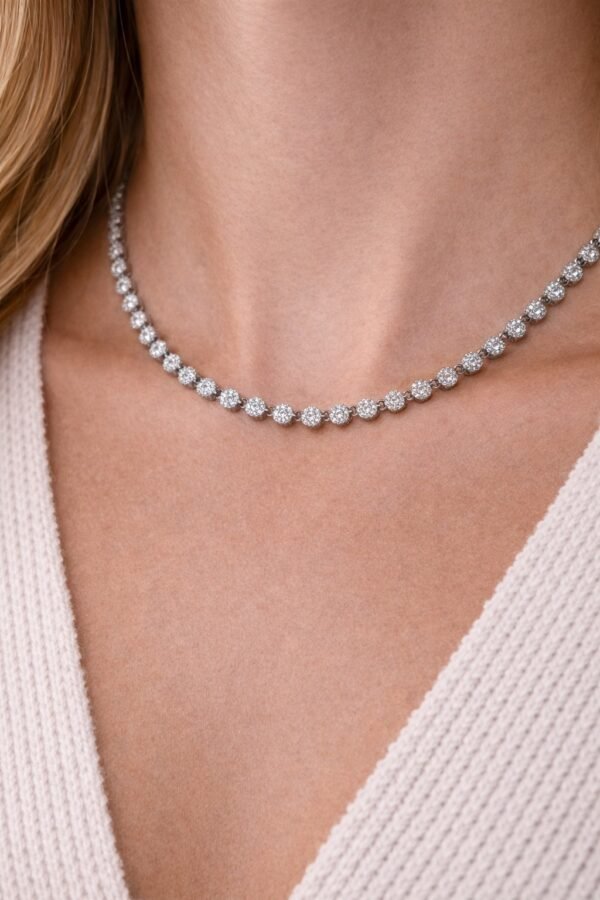 Κολιέ σε ασημί απόχρωση με διαδοχικά στρογγυλά στοιχεία