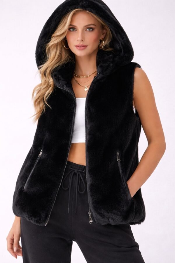 Γυναικείο γιλέκο από απαλή οικολογική γούνα